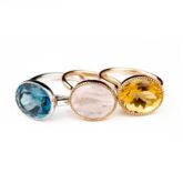 Bagues topaze citrine quartz rose Divine