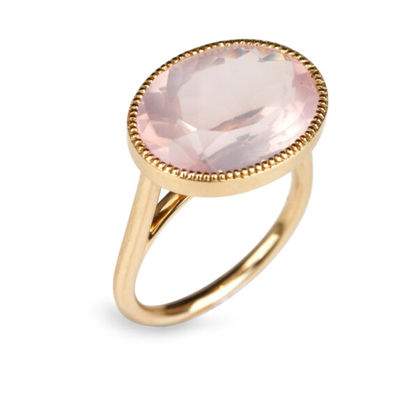 Bague quartz rose or rose M Collection Divine Compagnie des Gemmes Joaillier à Paris