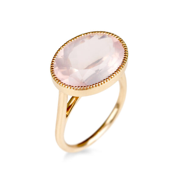 Bague quartz rose or rose M Collection Divine Compagnie des Gemmes Joaillier à Paris