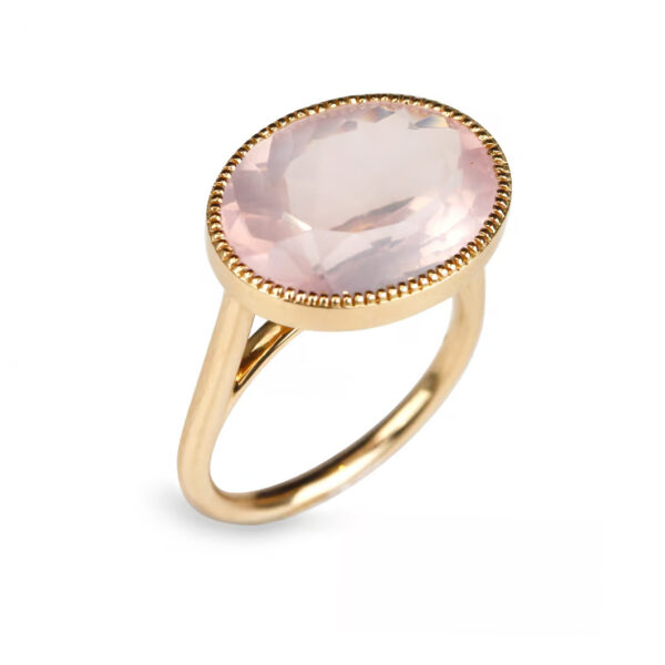 Bague quartz rose or rose M Collection Divine Compagnie des Gemmes Joaillier à Paris
