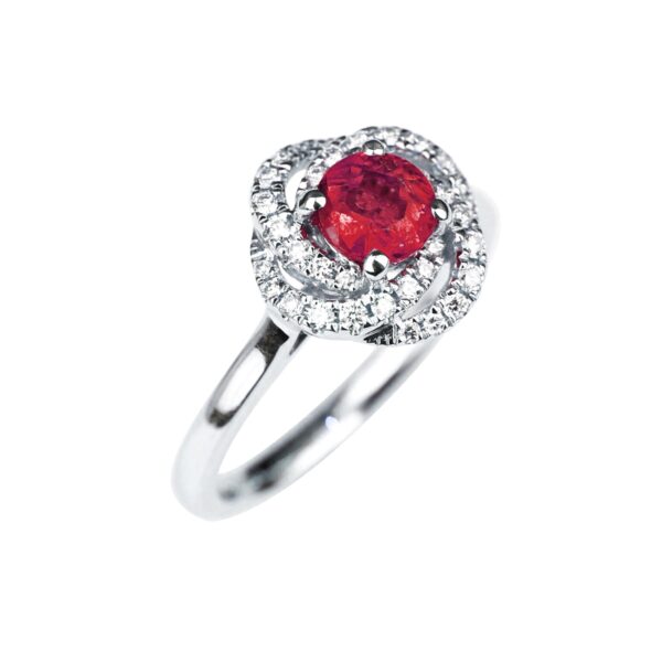 Bague fiançailles rubis et diamants Florentine