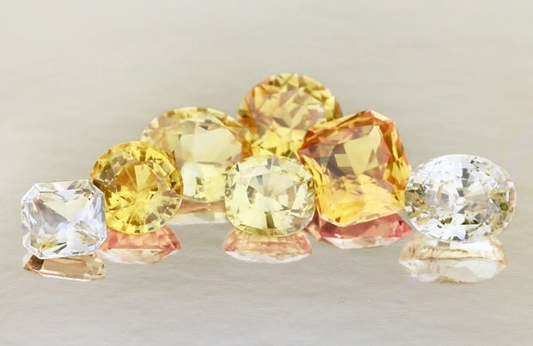 Saphirs jaune pour bague de fiançailles