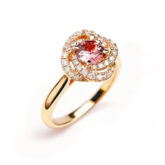 Saphir Rose Orangé Naturel De Madagascar - 4 Mm - 0.40 Carats - Traité Be
