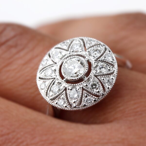 Bague diamants or blanc