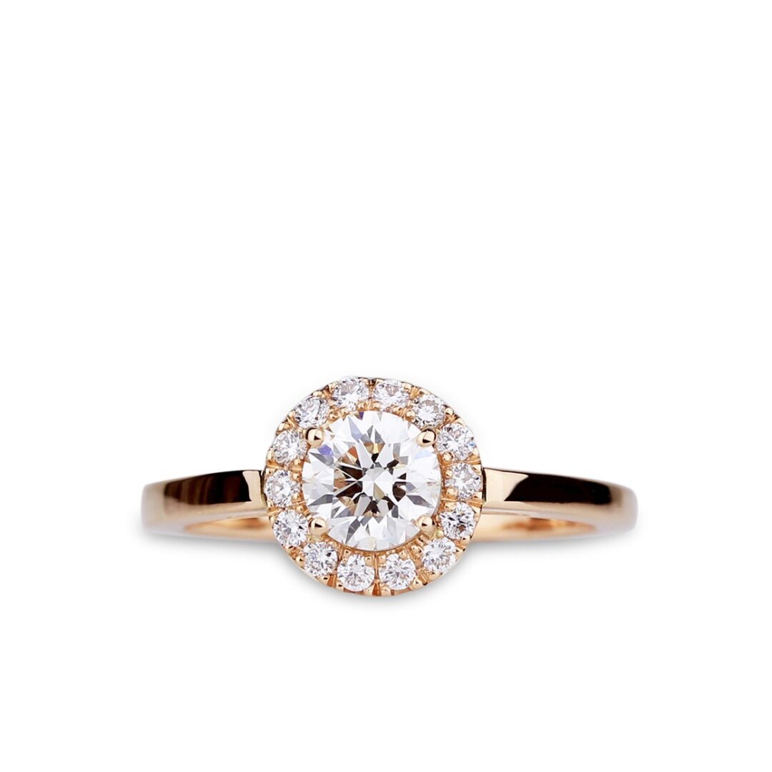 Solitaire diamant fiançailles or rose