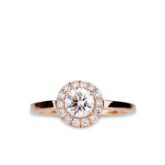 Solitaire diamant fiançailles or rose