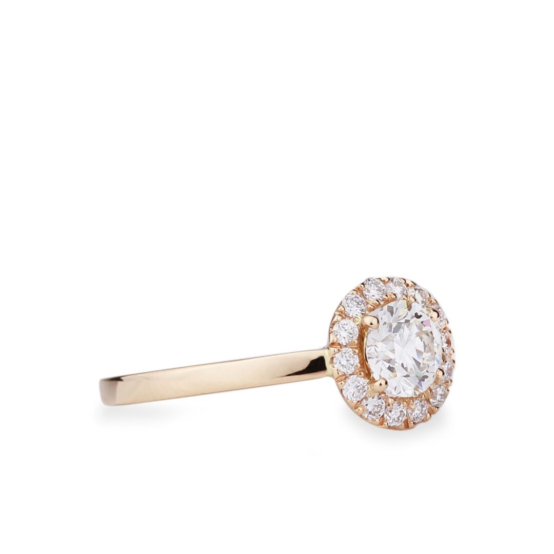 Solitaire diamant fiançailles or rose