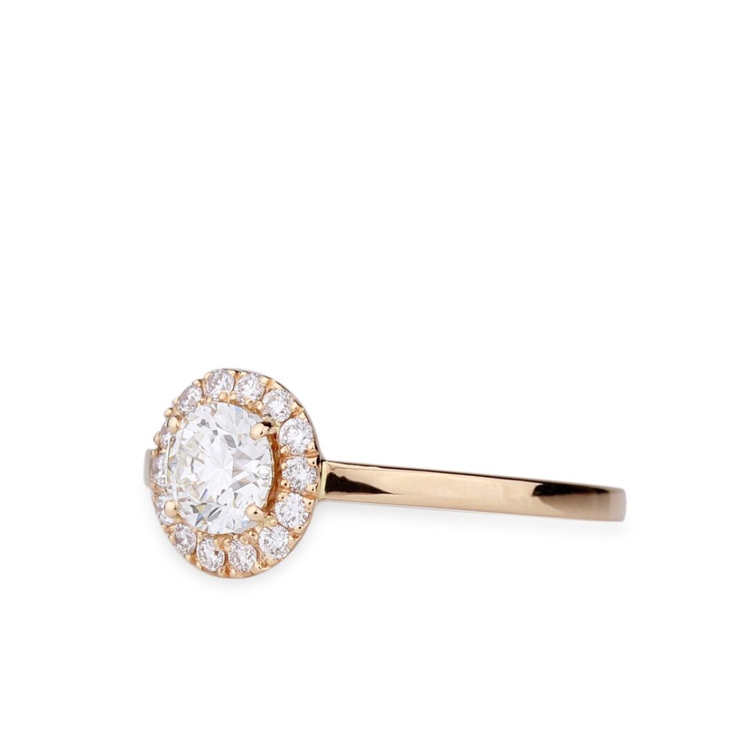 Solitaire diamant fiançailles or rose