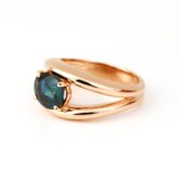 Bague saphir bleu vert or rose Boccadilupo