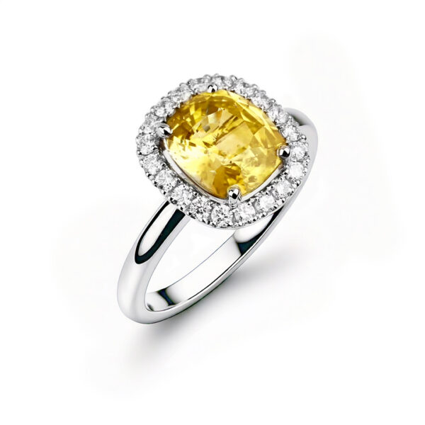 Antoinette jour de fiançailles saphir jaune