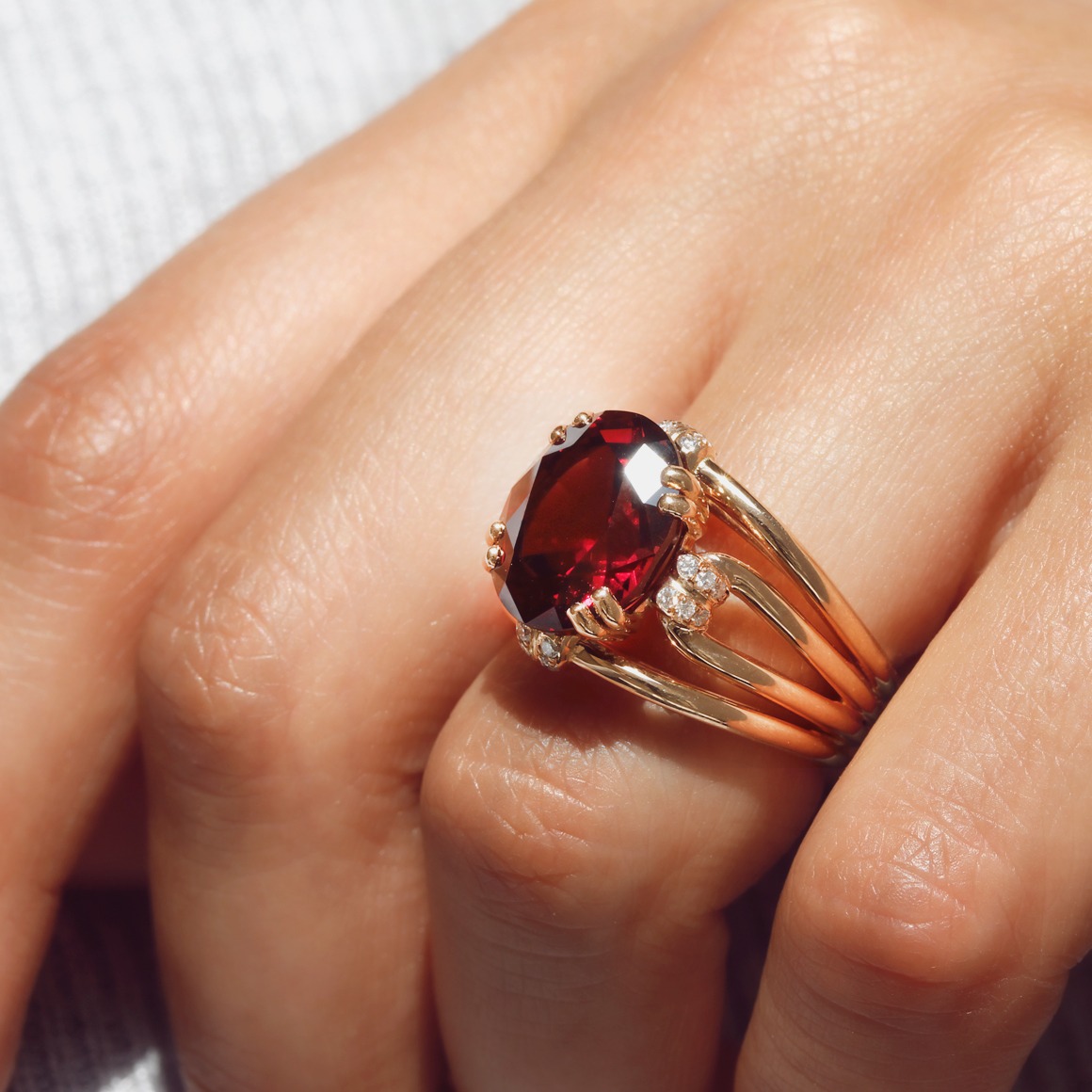 Bague grenat rouge deals
