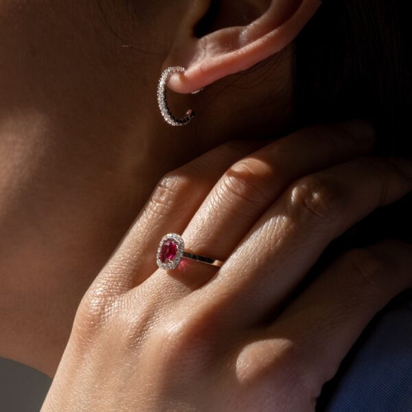 Boucles d'oreilles créoles diamants or blanc