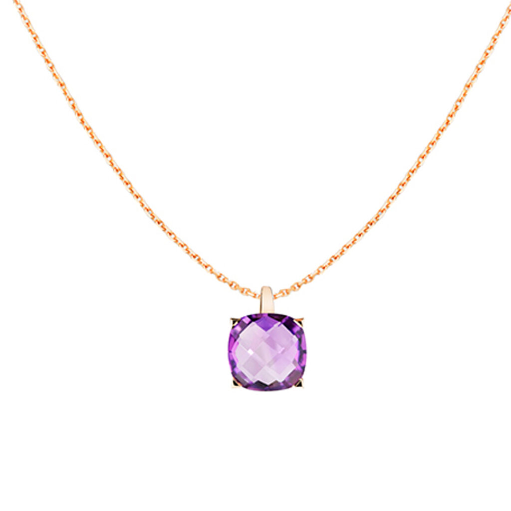 Pendentif améthyste et or rose 18 K collection Poppy Blue par Cesare Pompanon