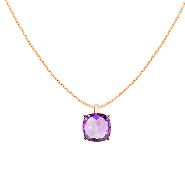 Pendentif améthyste et or rose 18 K collection Poppy Blue par Cesare Pompanon