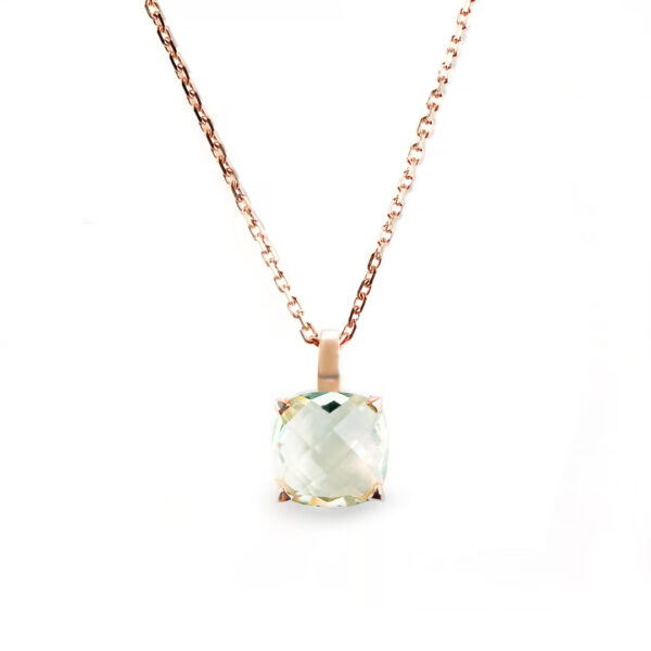 Poppy Blue pendentif prasiolite