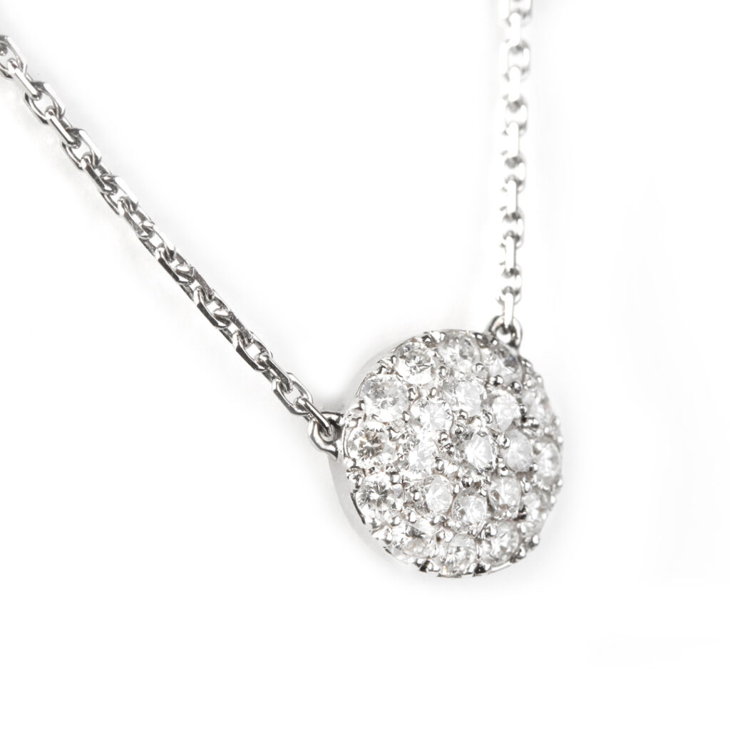 Pendentif pavage diamants or blanc Compagnie des Gemmes Paris