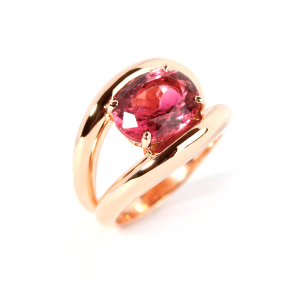 Boccadilupo bague Tourmaline rose et or rose