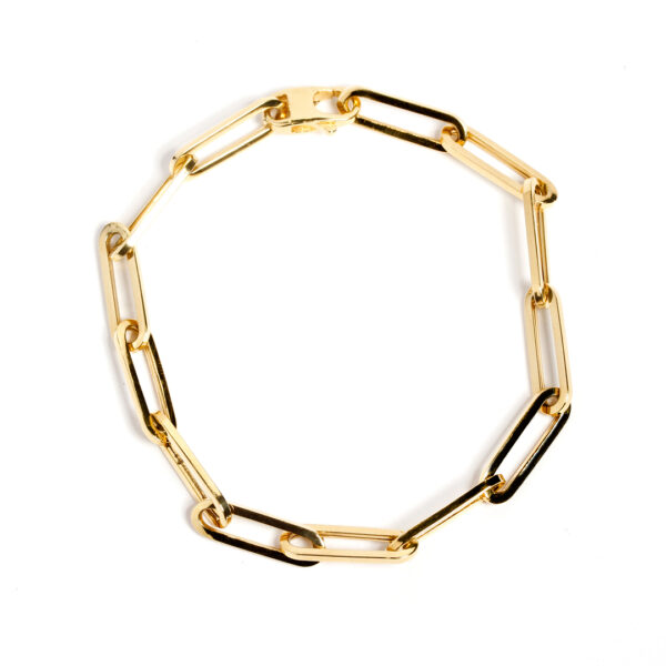 Bracelet chaîne grandes mailles or jaune 18K