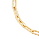 Collier en or jaune grande mailles rectangles Compagnie des Gemmes