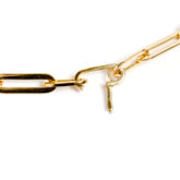 Collier en or jaune grande mailles rectangles Compagnie des Gemmes
