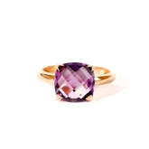 Bague améthyste or rose Poppy Blue par Cesare Pompanon