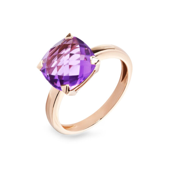 Poppy Blue bague améthyste or rose