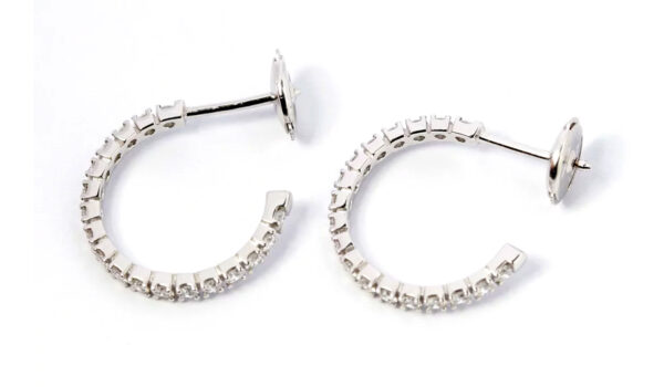 Astragale diamants boucles d'oreilles créoles