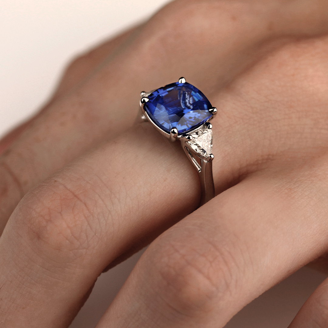 Bague coussin saphir clearance