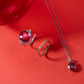 Bague tourmaline rose Pendentif tourmaline rose Lady romanov