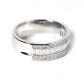 Bague diamants trois rails or blanc 18K Compagnie des Gemmes joaillier à Paris