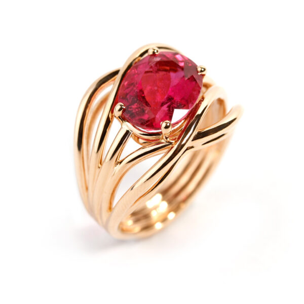 Bague tourmaline rose or rose Compagnie des Gemmes joaillier à Paris