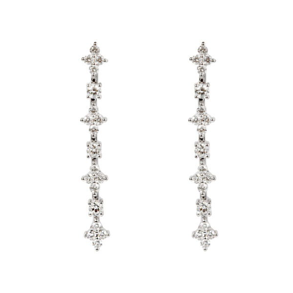 Boucles d'oreilles diamants or blanc 18K Compagnie des Gemmes joaillier à Paris