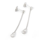 Boucles d'oreilles diamant poire or blanc 18K Compagnie des Gemmes Joaillier à Paris
