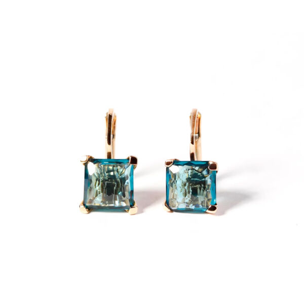 Square boucles d'oreilles topaze London blue