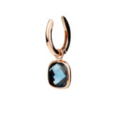 Boucles d'oreilles créoles topazes Blue London serties or rose Poppy Blue par Cesare Pompanon à la Compagnie des Gemmes