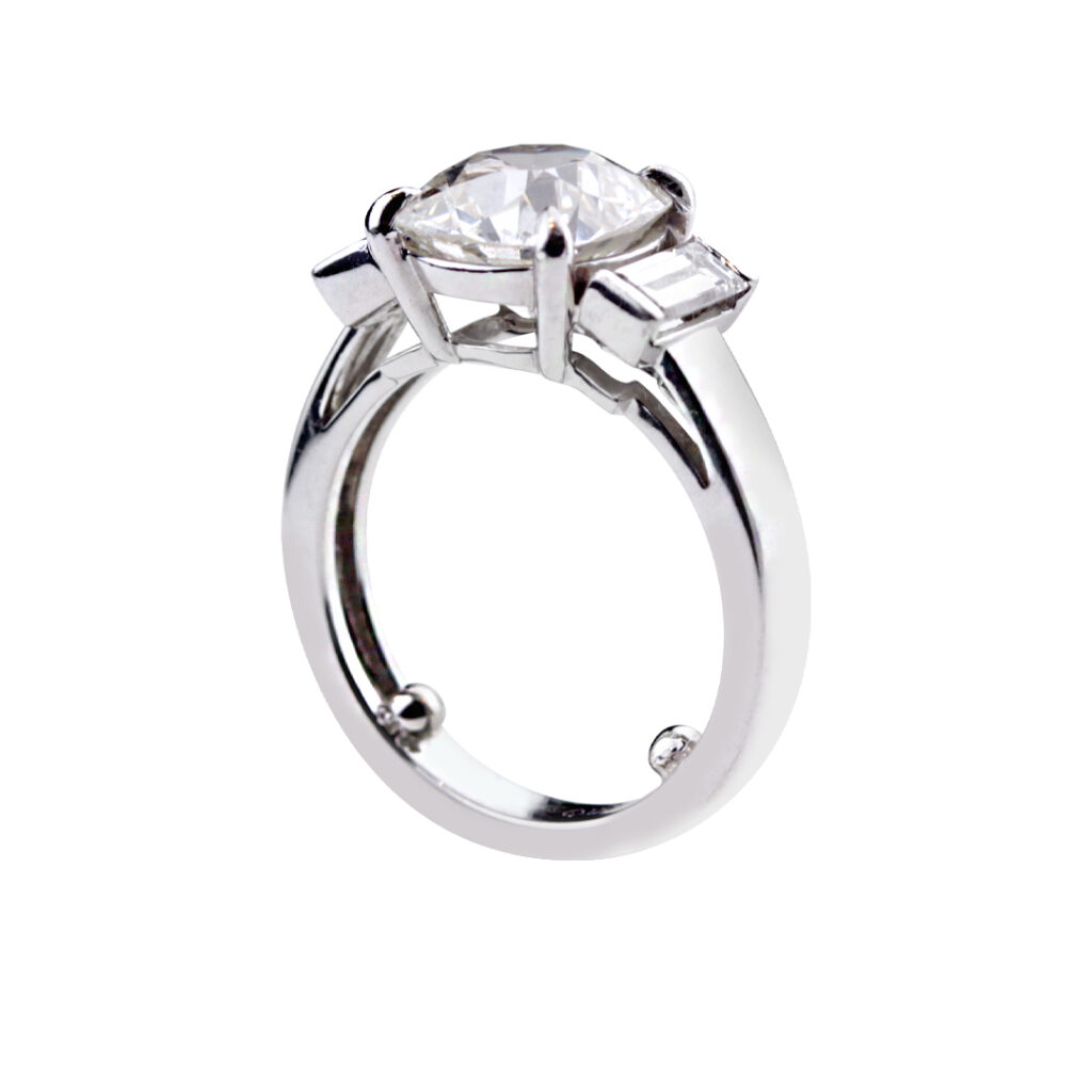 Solitaire diamant inspiration Art Déco