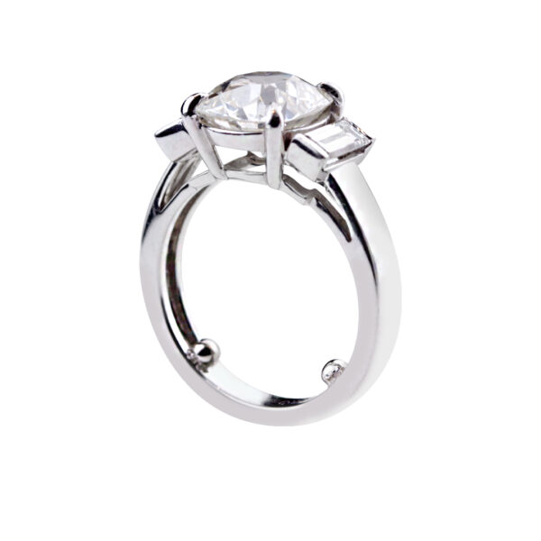 Solitaire diamant inspiration Art Déco