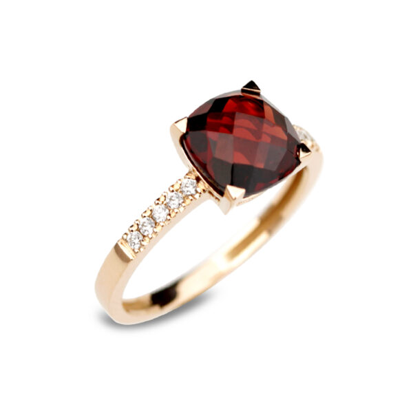 Poppy Blue bague grenat et diamants