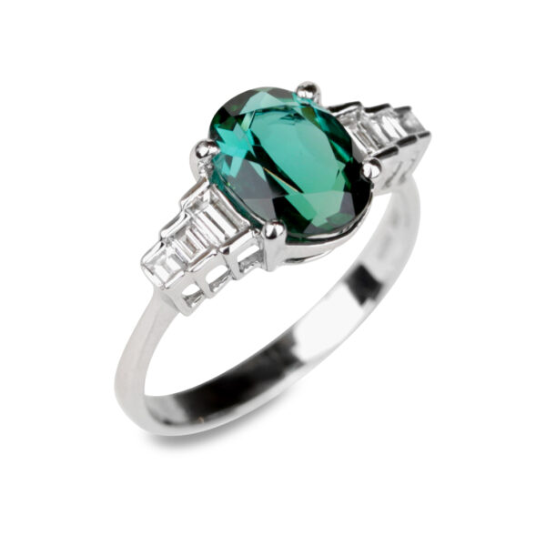 Perron tourmaline verte ovale