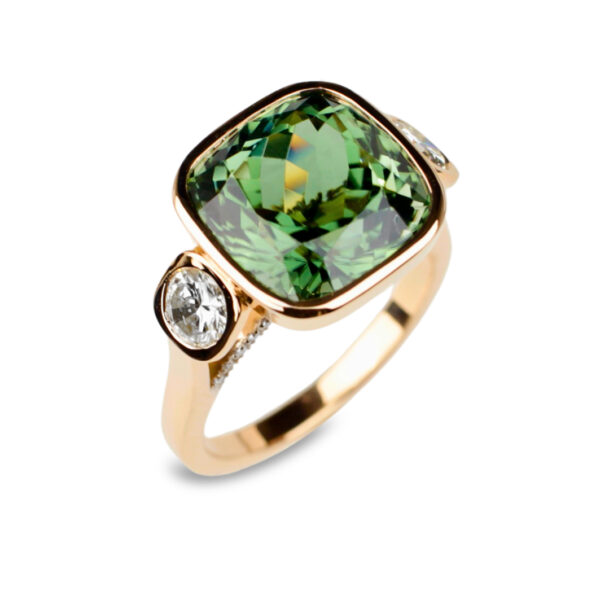 Anna tourmaline verte et diamants