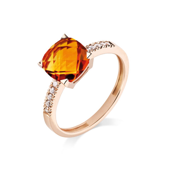 Poppy bague anneau diamants citrine madère