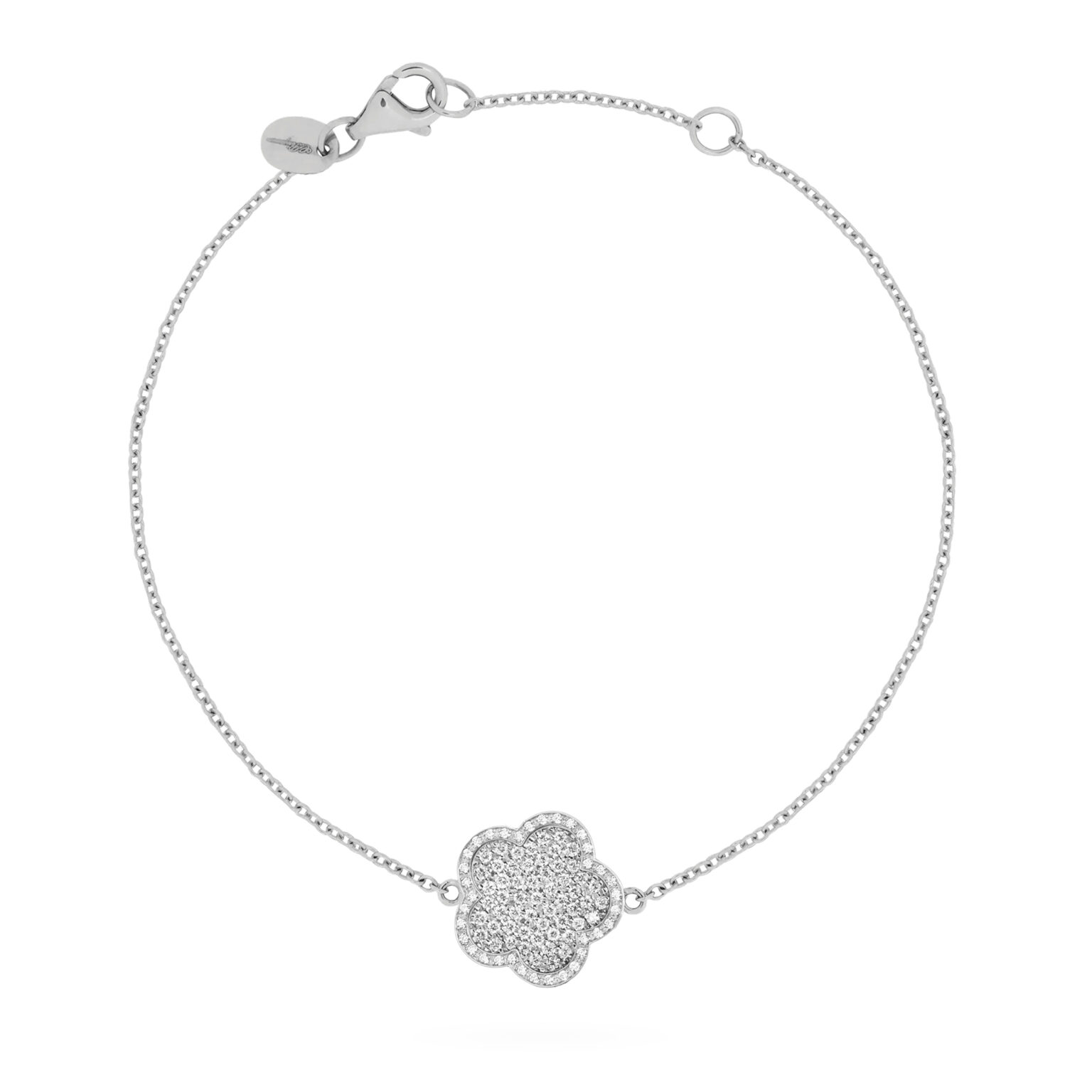 Fiore di Mamma en or blanc 18 K bracelet forme fleur orné de diamants et d’un entourage de diamants