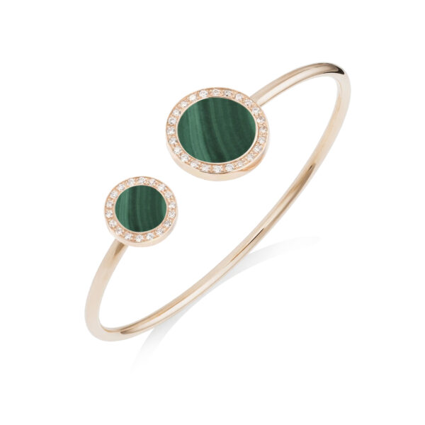 Bracelet Buona Fortuna malachite et diamants – or rose 18 K