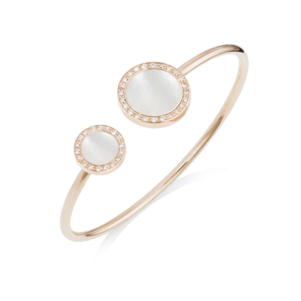 Bracelet Buona Fortuna nacre et diamants – or rose 18 K