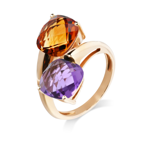 Bague Poppy Blue Duo en or – duo de pierres fines facettées, bijou coloré et contemporain