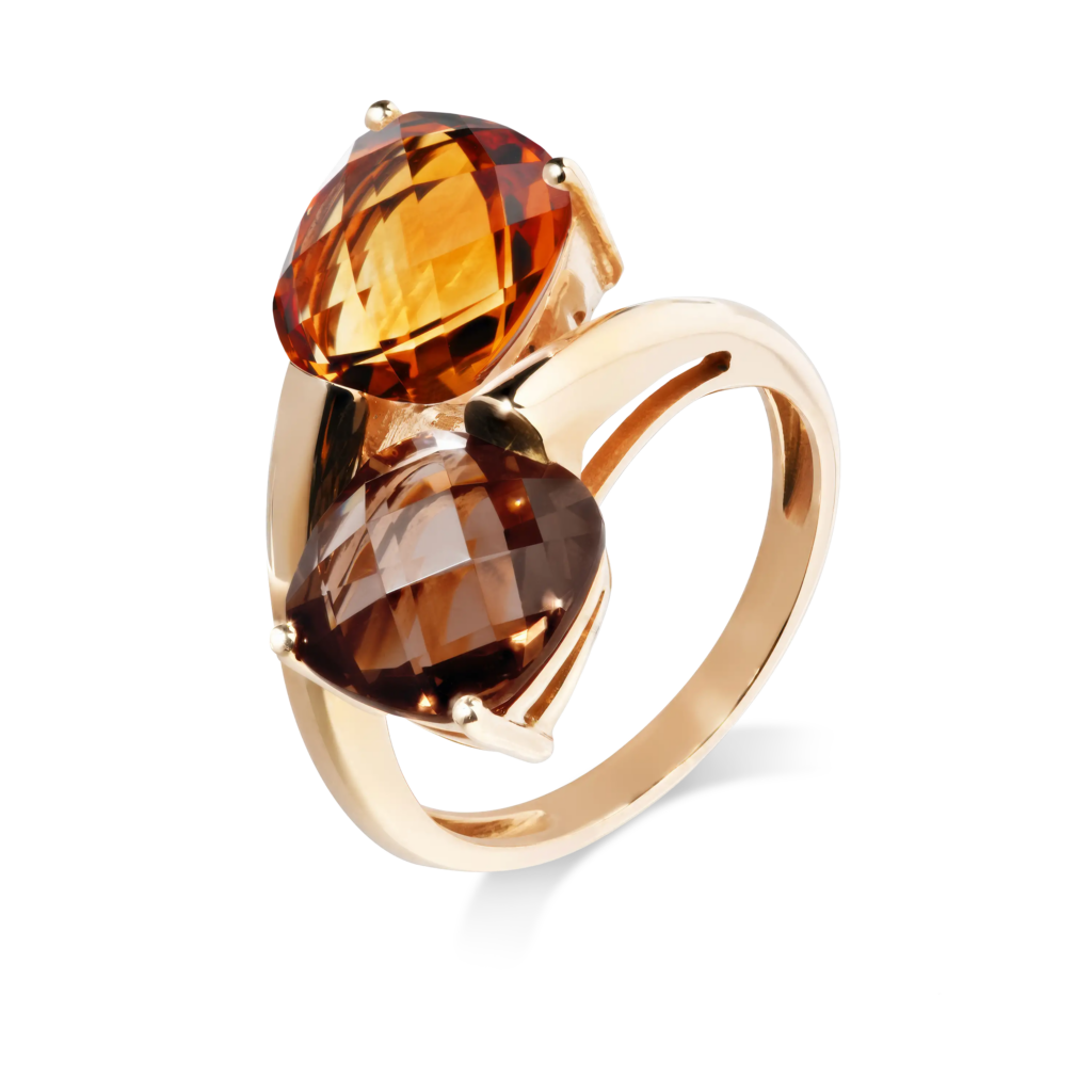 Bague Poppy Blue Duo en or – duo de pierres fines facettées, bijou coloré et contemporain
