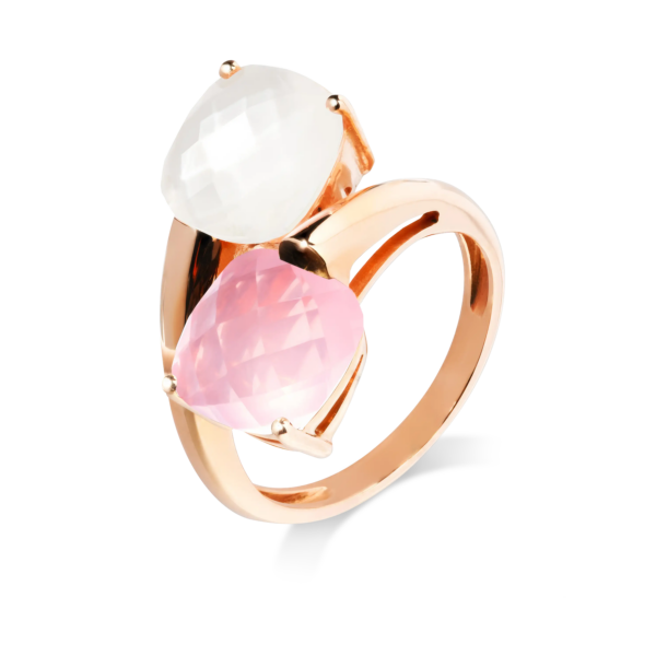 Bague Poppy Blue Duo en or – duo de pierres fines facettées, bijou coloré et contemporain