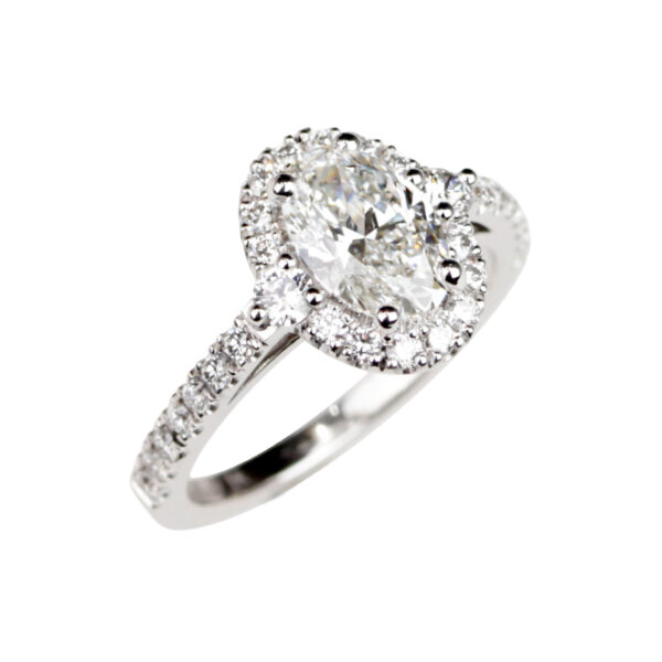 Antoinette diamant ovale or blanc