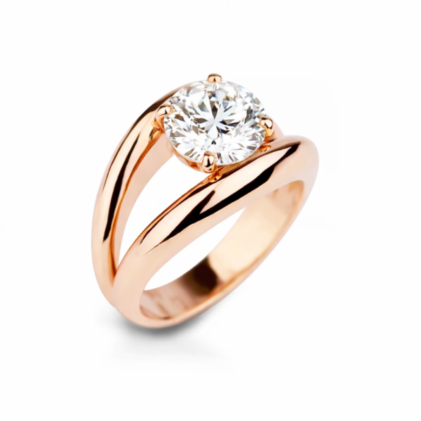 Bague diamant labgrown or rose Collection Boccadilupo Compagnie des Gemmes