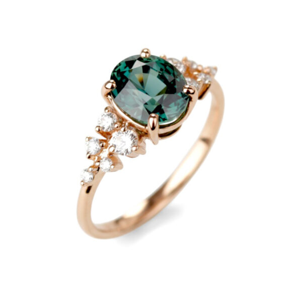 Butterfly stella saphir vert ovale